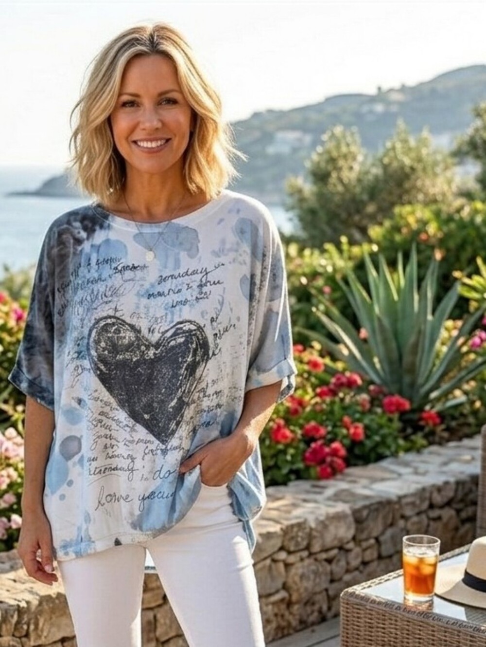 ITALIAN made heart oversized tee